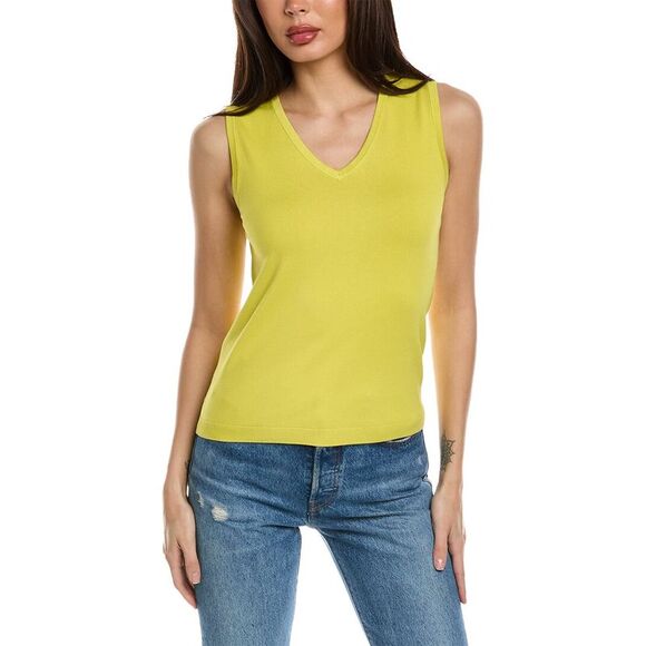 St. John | Tops | St John Womens Vneck Shell Yellow | Poshmark